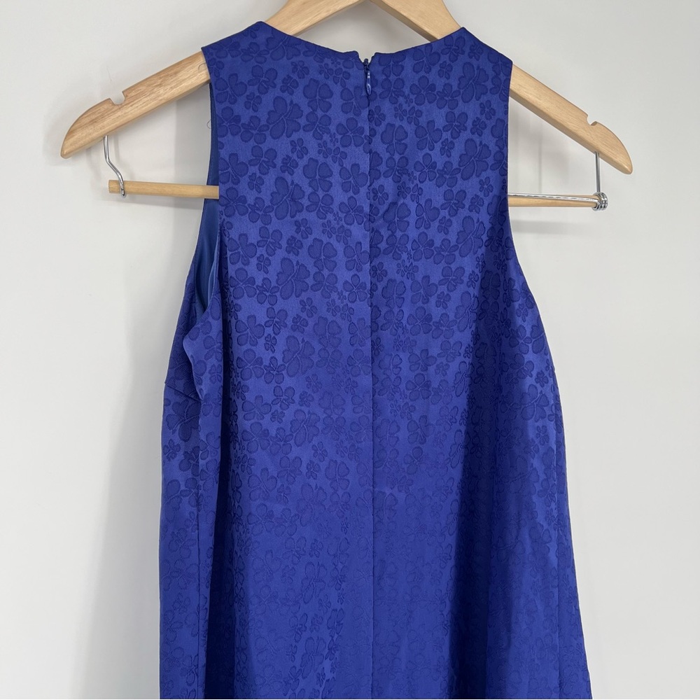 NWT Abbey Glass Lydia Dress Sleeveless Trapeze Jacquard Swing Electric Blue S - Picture 9 of 16